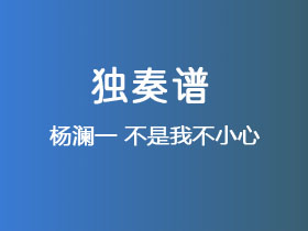 杨澜一《不是我不小心》吉他谱G调吉他指弹独奏谱