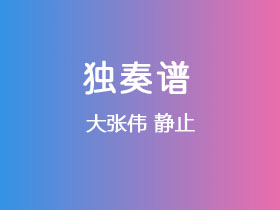 大张伟《静止》吉他谱G调吉他指弹独奏谱