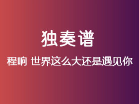 程响《世界这么大还是遇见你》吉他谱C调吉他指弹独奏谱