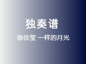 徐佳莹《一样的月光》吉他谱G调吉他指弹独奏谱