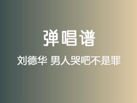 刘德华《男人哭吧不是罪》吉他谱C调吉他弹唱谱