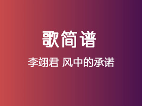 李翊君《风中的承诺》简谱F调钢琴谱单音独奏谱