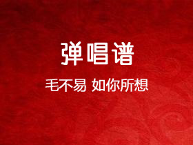毛不易《如你所想》吉他谱C调吉他弹唱谱