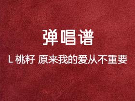 L(桃籽)《原来我的爱从不重要》吉他谱G调吉他弹唱谱