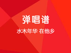 水木年华《在他乡》吉他谱C调吉他弹唱谱