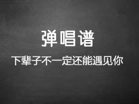 莫叫姐姐《下辈子不一定还能遇见你》吉他谱G调吉他弹唱谱
