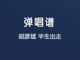 胡彦斌《半生出走》吉他谱G调吉他弹唱谱