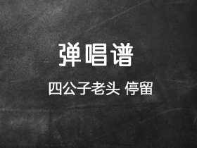 四公子老头《停留》吉他谱C调吉他弹唱谱