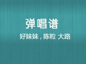 好妹妹,陈粒《大路》吉他谱G调吉他弹唱谱