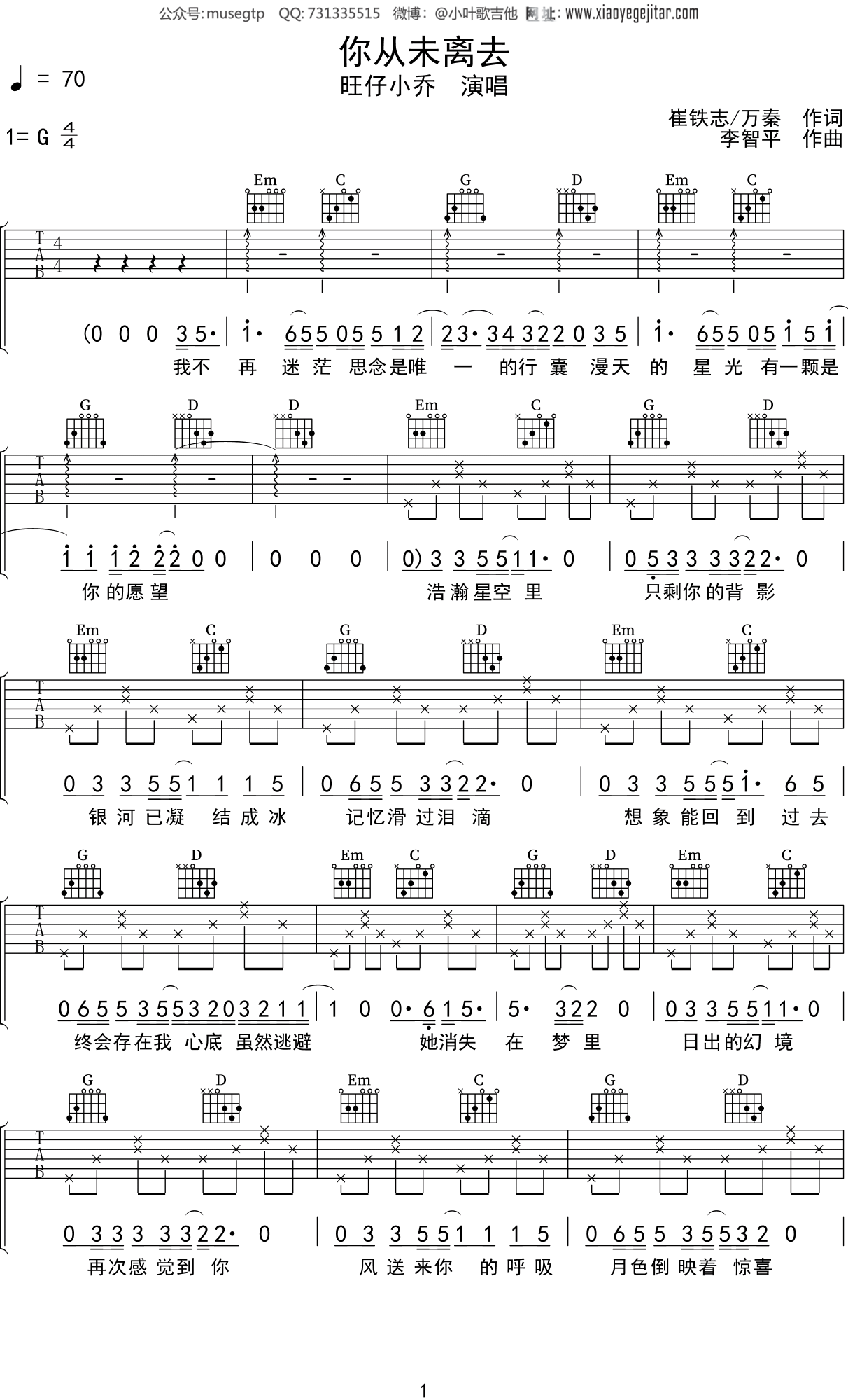 熊出没谱子吉他图片