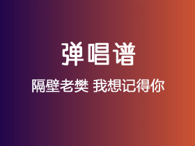 隔壁老樊《我想记得你》吉他谱G调吉他弹唱谱